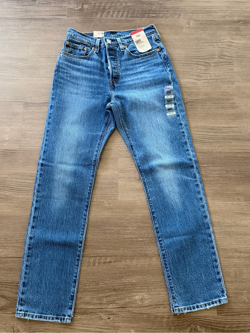Levi’s 501 Original High Rise Straight Leg Jeans 26x30 Blue NWT